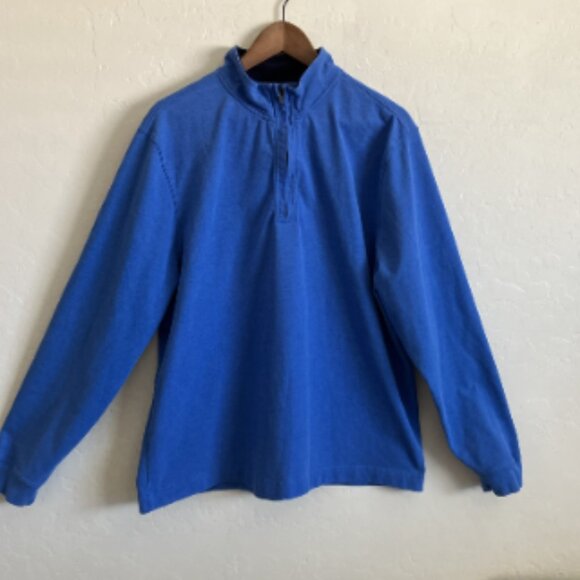 Saddlebred Shirt Mens Large Blue Long Sleeve Pullover 1/4 Zip Casual - Picture 1 of 12